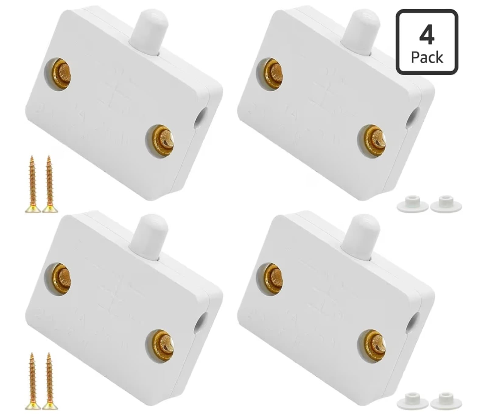 Cabinet Light Switch, White Cabinet Lamp Closet Door Switch 4pk