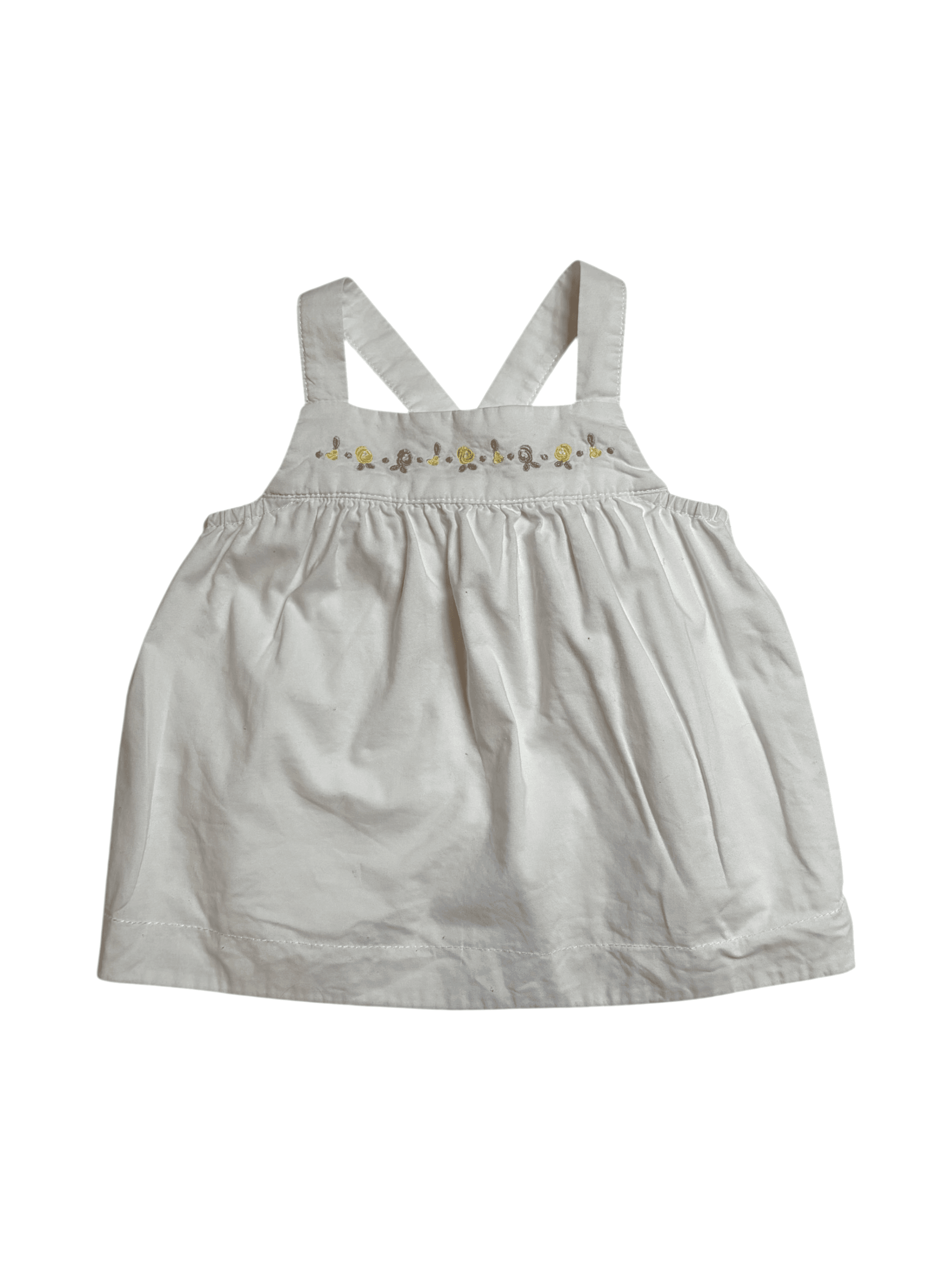 Janie and Jack Girls' 3-6 months Top with Embroidered Floral Detail