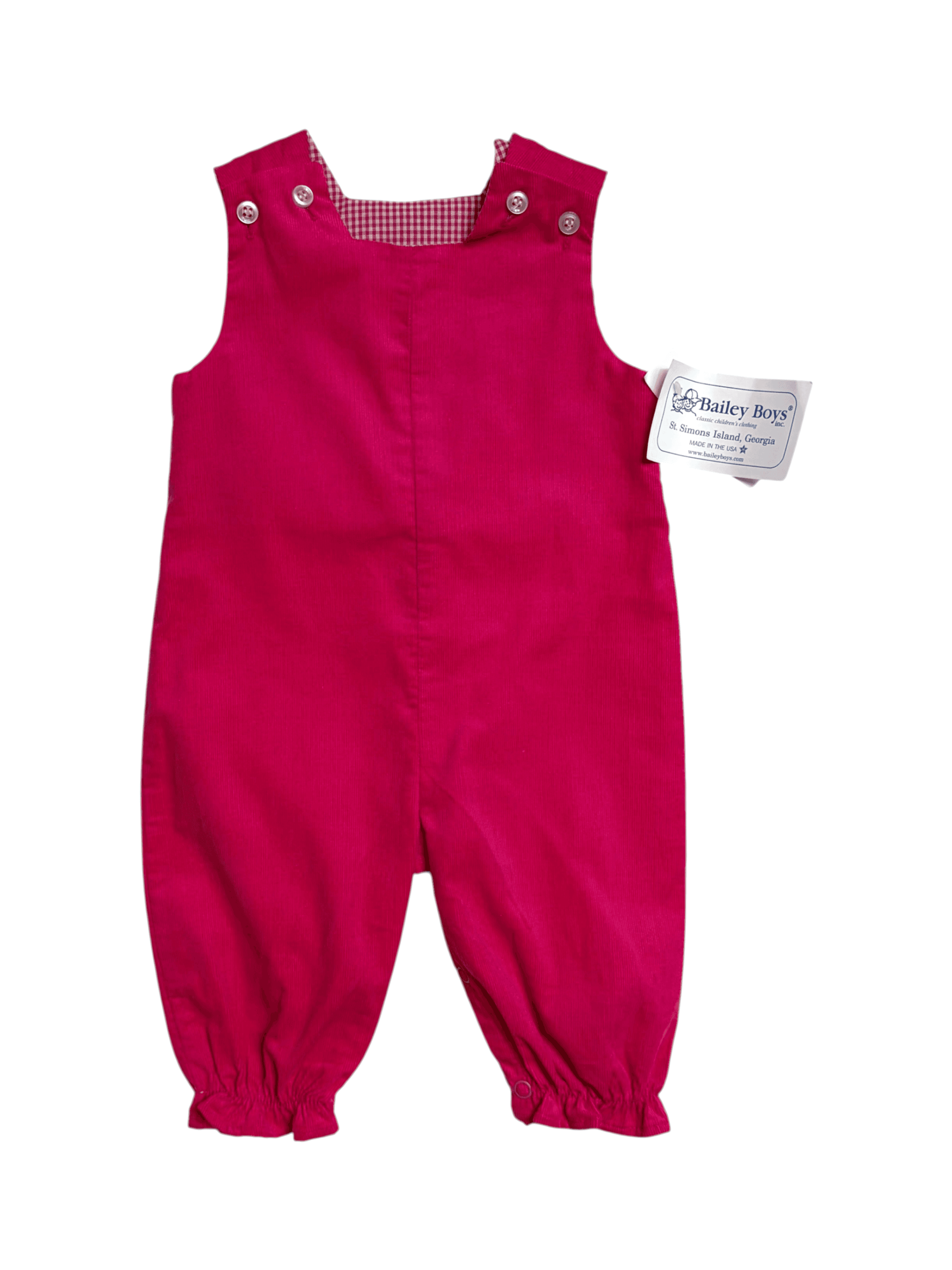 Bailey Boys size 3 months Pink Corduroy Overalls with Bow Detail NWT