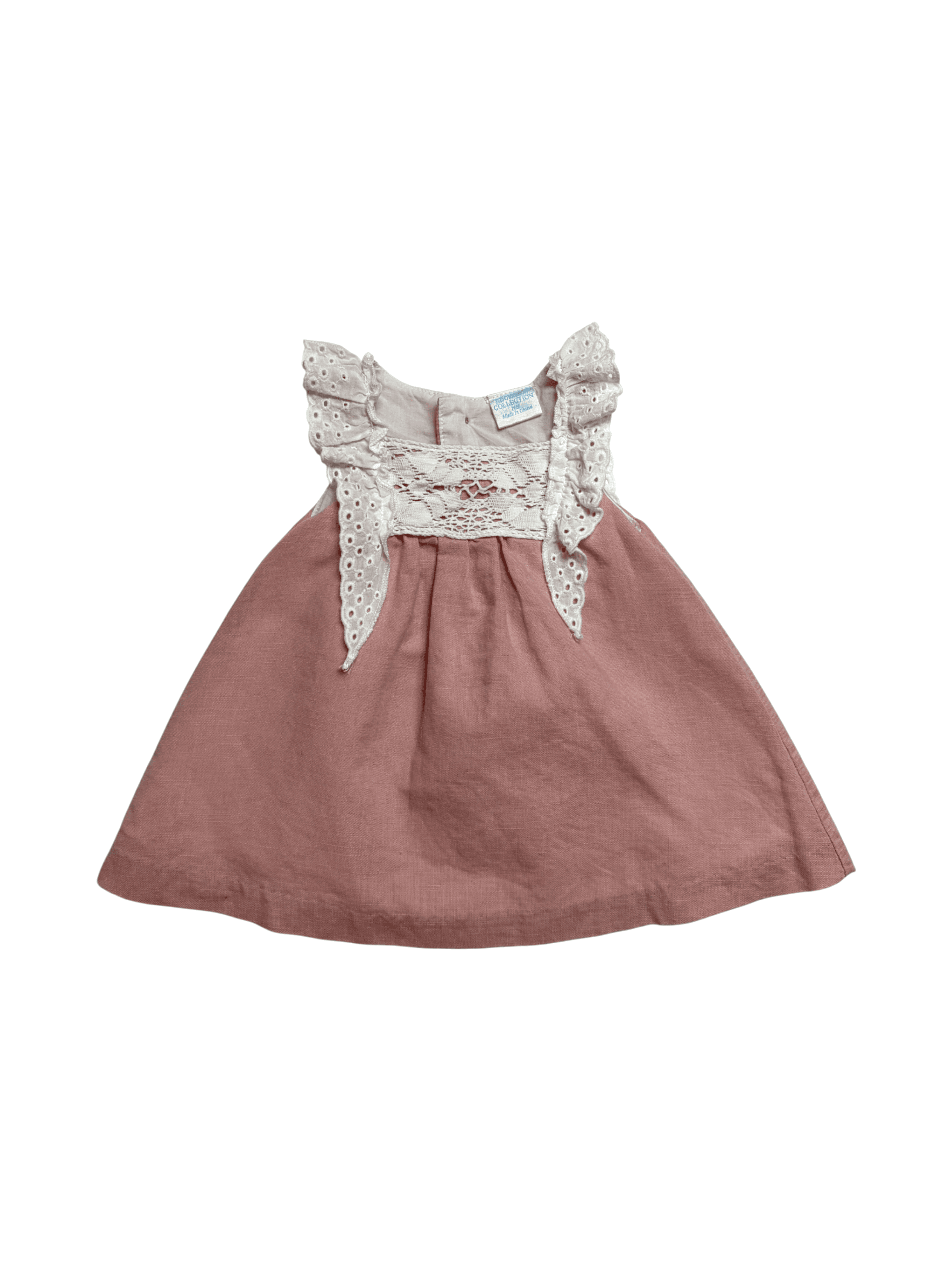 Edgehill Collection size newborn Pink Baby Top with Lace Trim