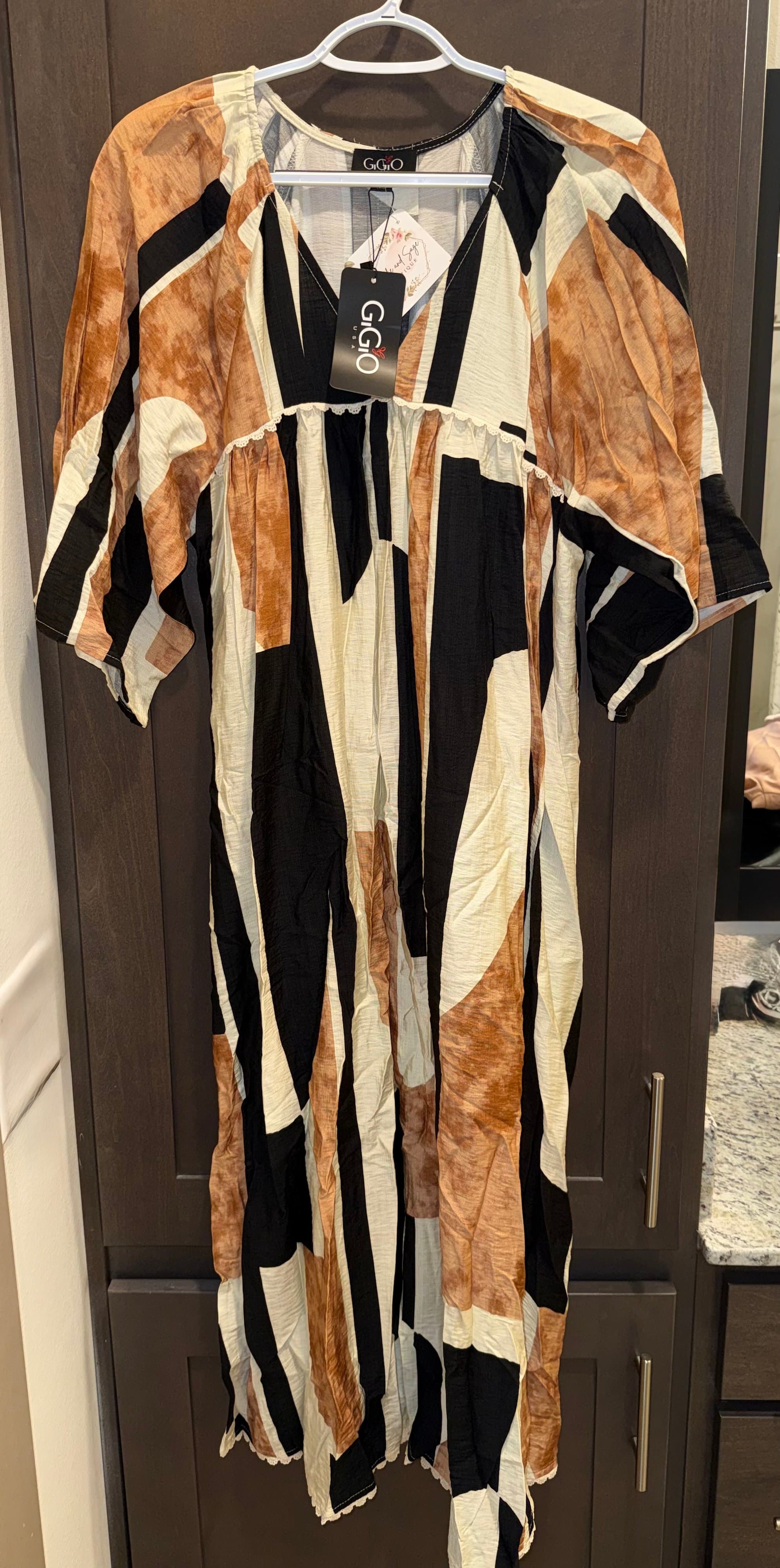 NWT Gigio Women's Abstract Print Dress Size L