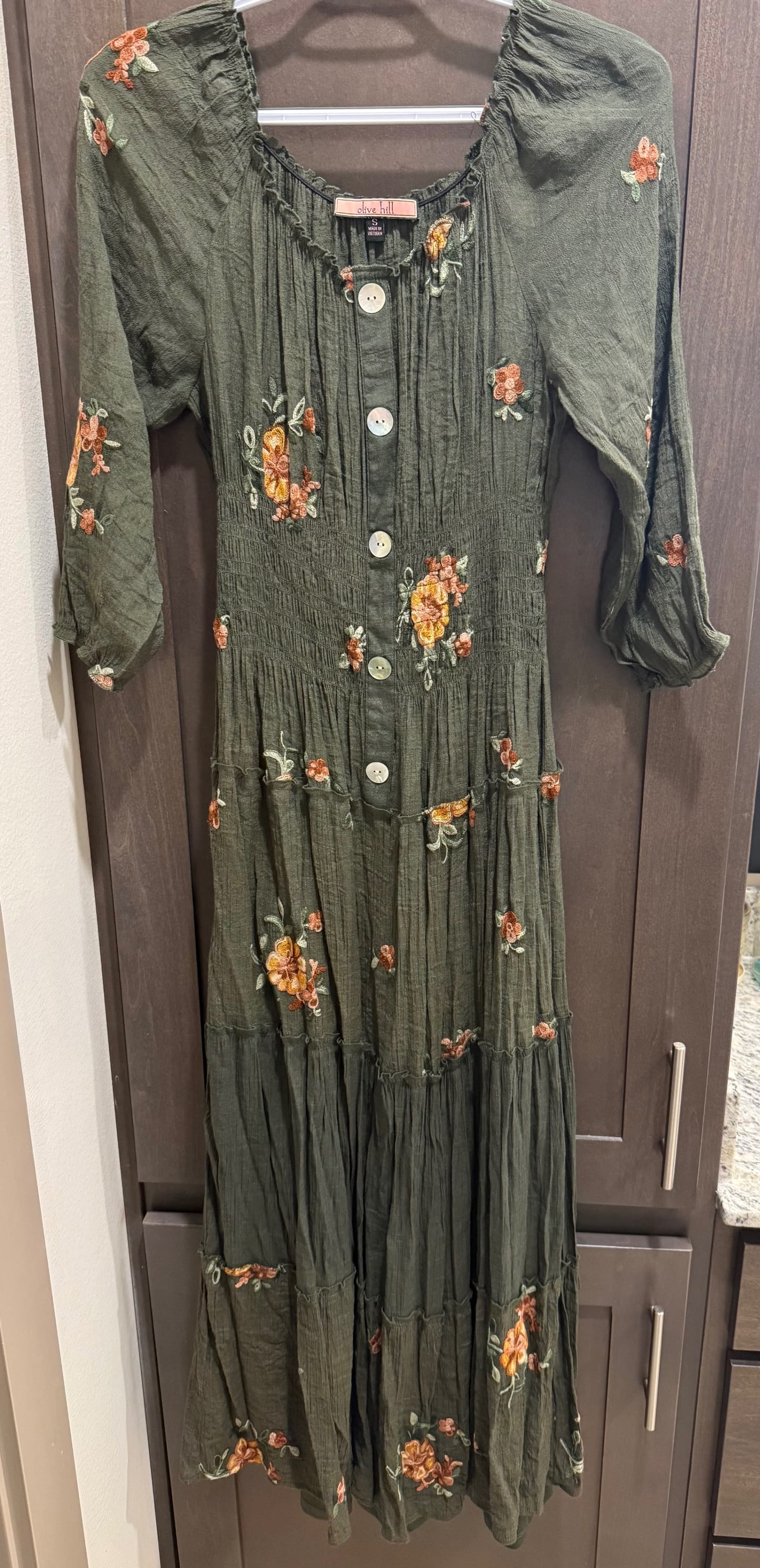 Olive Hill Floral Midi Dress Size S