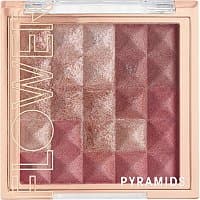 FLOWER BEAUTY Highlighter and Blush Makeup Powder for Face and Cheeks Pyramid Pressed Pigments Cheek Color and Illuminator (Rose Glow) (Pack of 1)