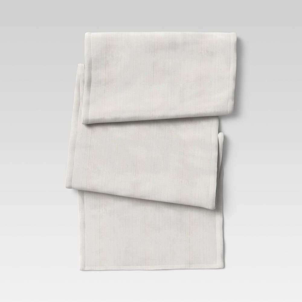 108" X 14" Cotton Solid Table Runner White - Threshold™: Modern Rectangle, Machine Washable, Fall Decor