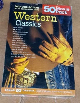 Western Classics 50 Movie Pack DVD 12 Disc Set NEW SEALED