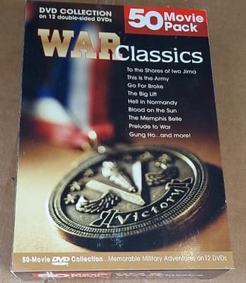 War Classics 50 Movie Pack - 12-Disc Set (DVD, 2004, 12-Disc Set)
