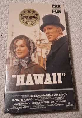Hawaii VHS SEALED Watermarks CBS Fox NO BARCODE Julie Andrews Max Von Sydow VTG