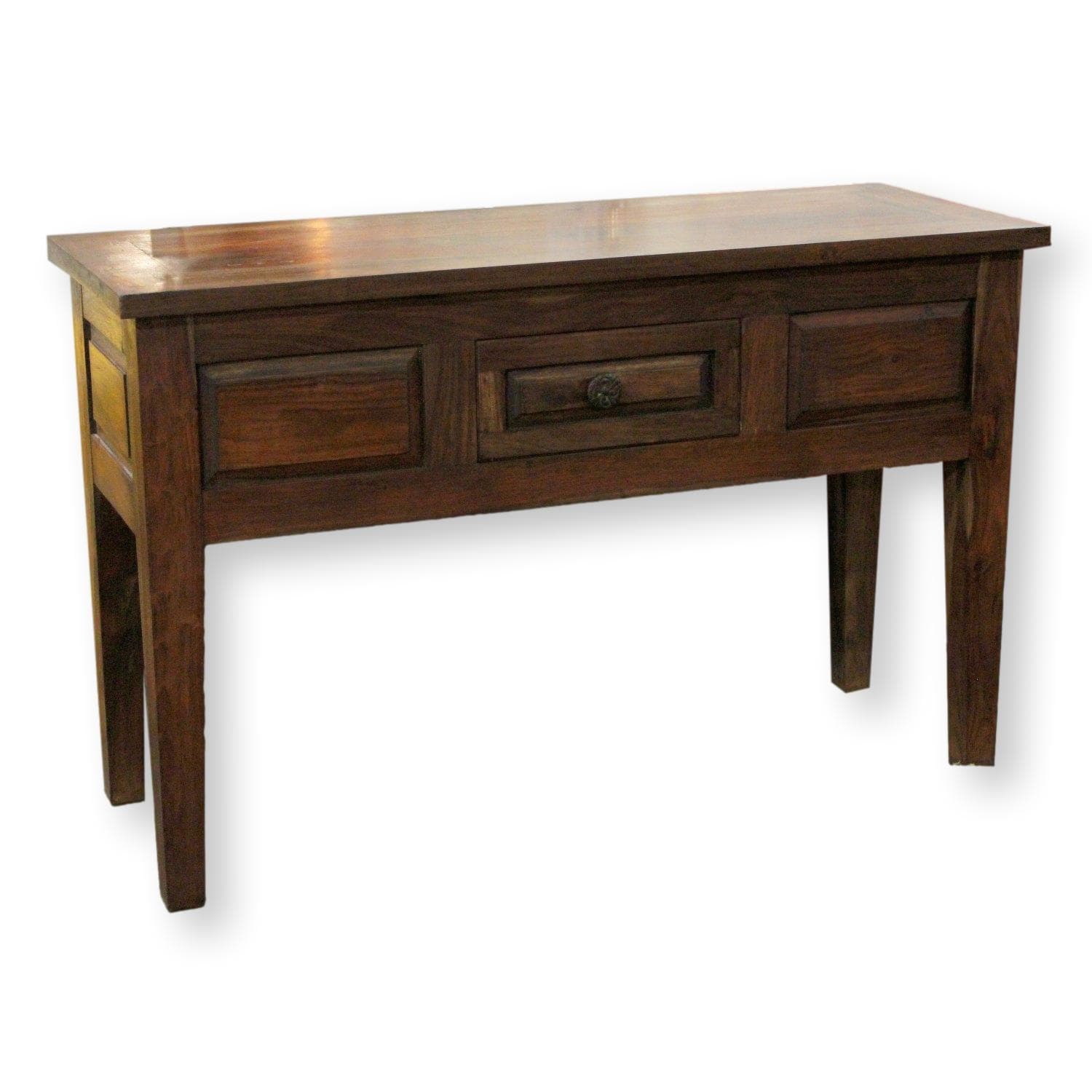 Solid Tropical Wood Console Table - Dark Finish
