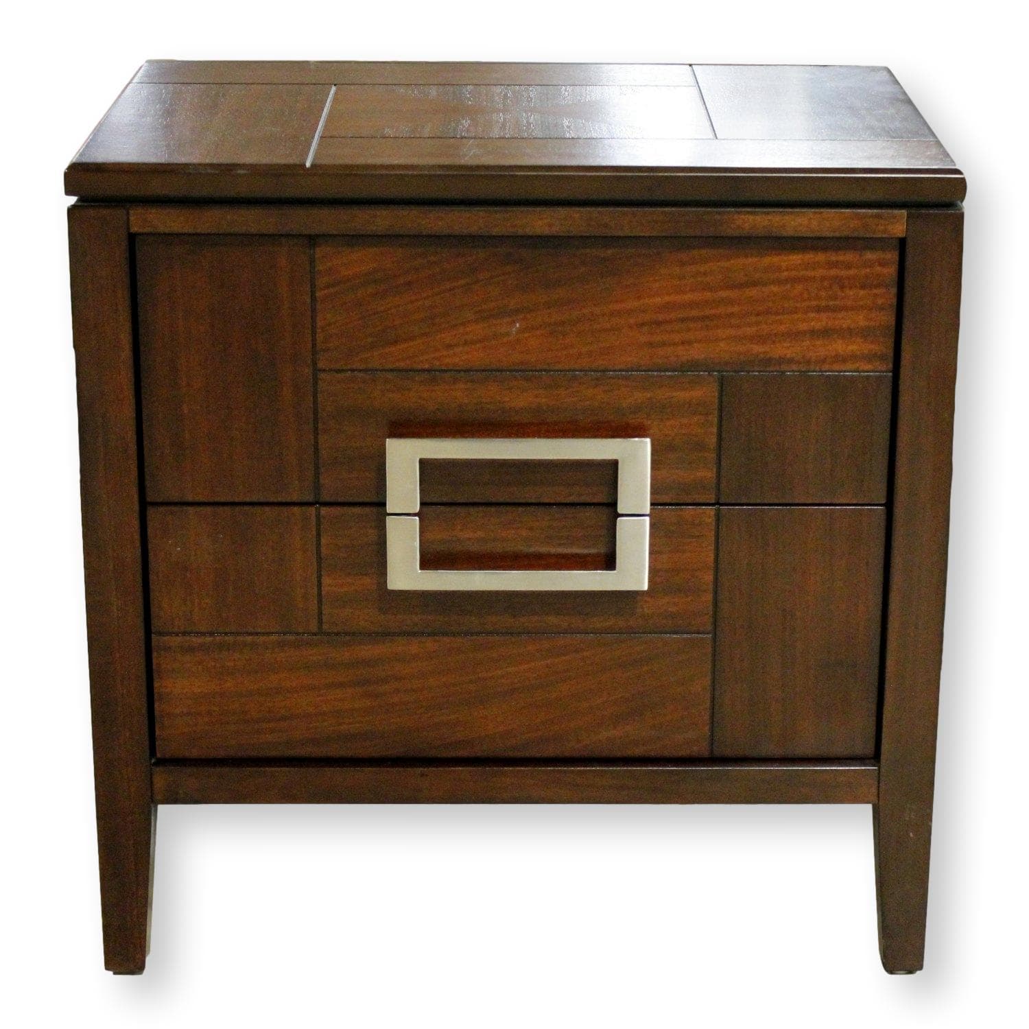 Magnussen Home "Carleton" 2 Drawer Inlaid Top Nightstand - Dark Brown