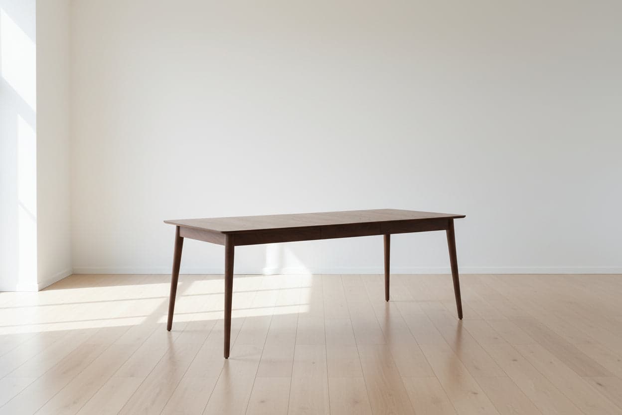Burrow Serif Extendable Dining Table (59" to 79") Walnut Finish FFE-1410