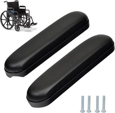 10-1/4" Universal Wheelchair Armrest Pads Pair w Screws Replacement Set