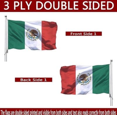 Mexico Flag 3x5 Double Sided — Bold Color. Built to Show