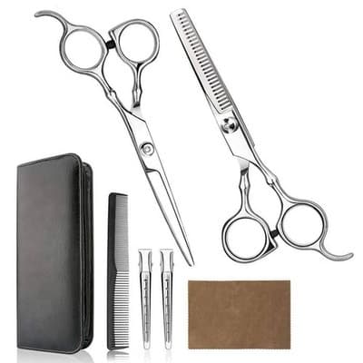 Professional Hair Cutting Scissors and Thinning Shears Set with Case
