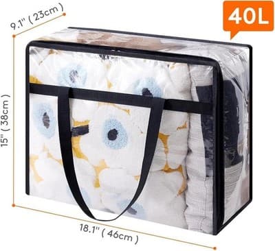 3-Clear PVC Storage Bag — Quilts Blankets Clothes