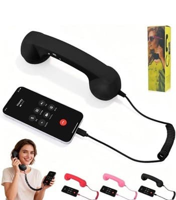 Retro Plug-In Phone Handset Clear Calls No Bluetooth Needed