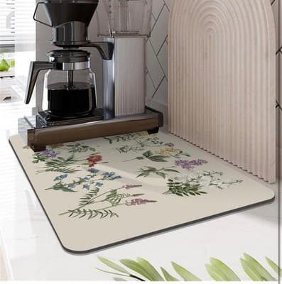 LOKHOM Spring Bloom Dish Drying Mat – Super Absorbent