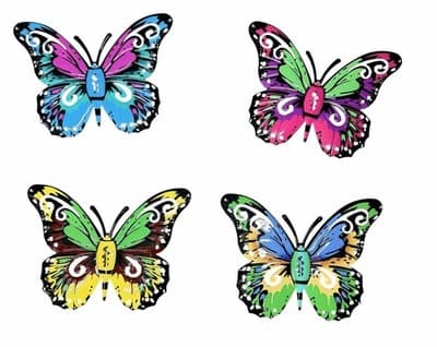 Colorful Decorative Butterfly Wall Art Set of 4