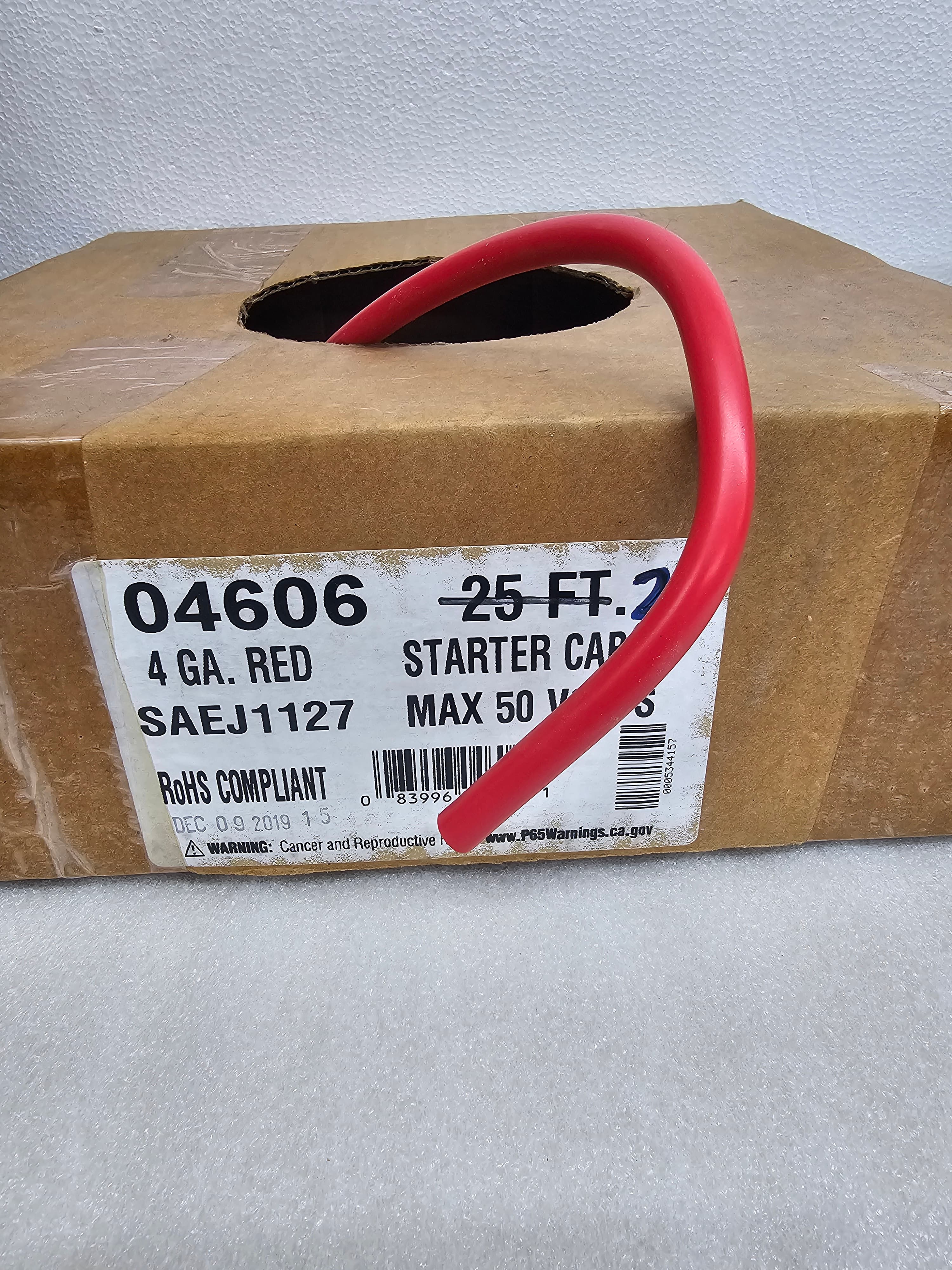 4 GA Red Starter Cable SAEJ1127
