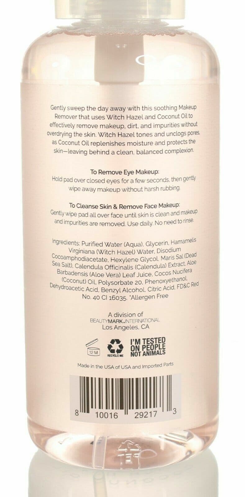 LACUNA MAKE up REMOVER WITCH HAZEL & COCONUT OIL CLEANSER 16.9 Oz Ea