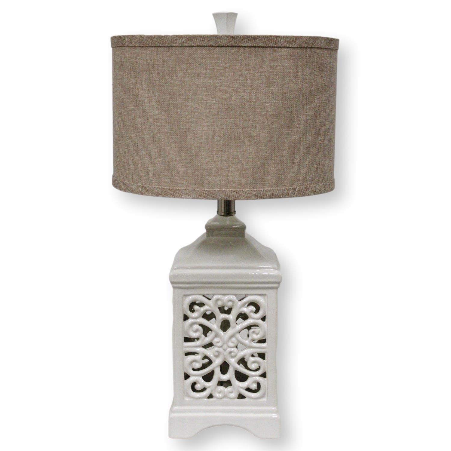 White Ceramic Garden Style Lamp