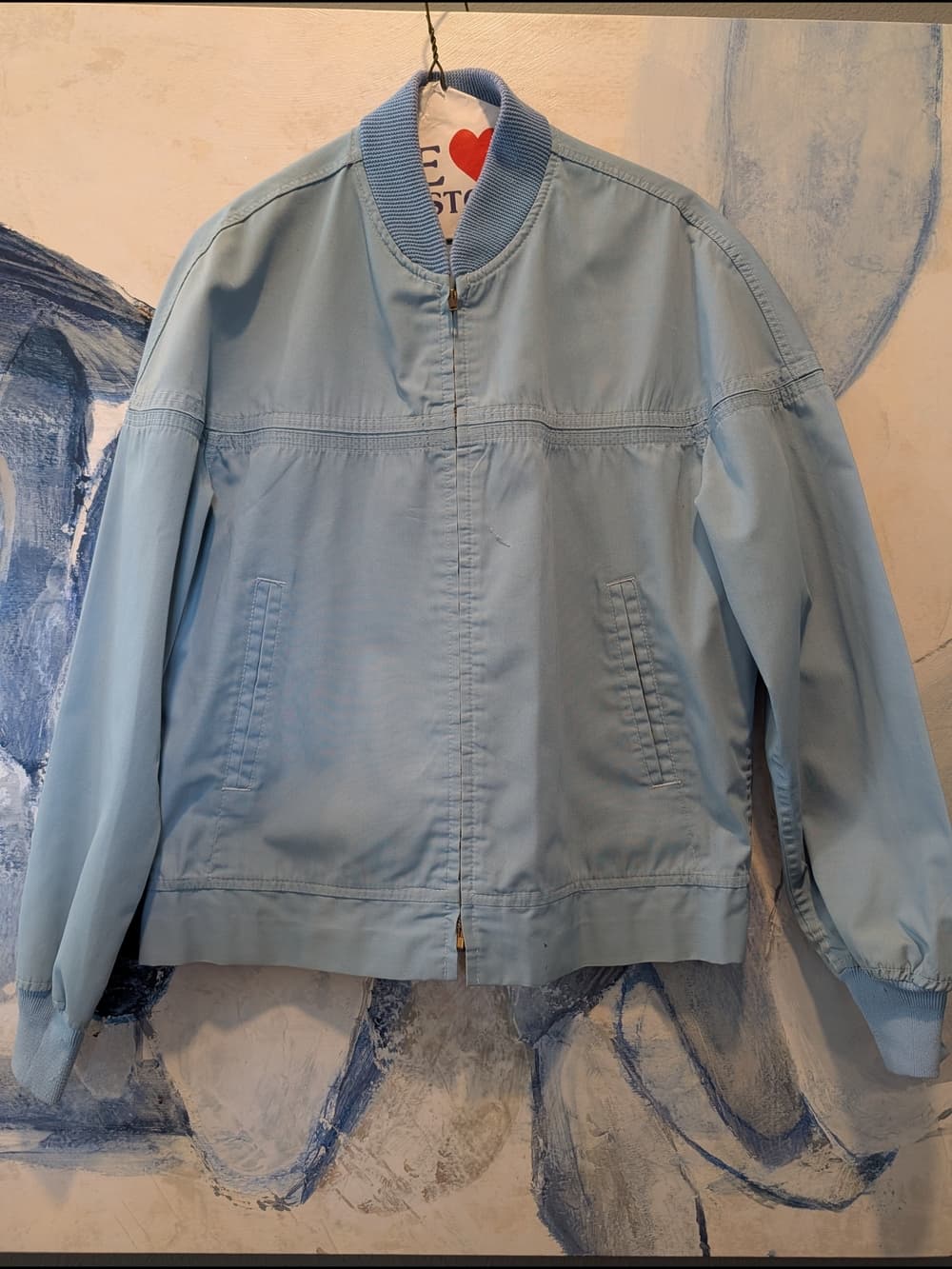Vintage 70s Sears The Men's Store Light Blue Bomber Jacket Unisex
