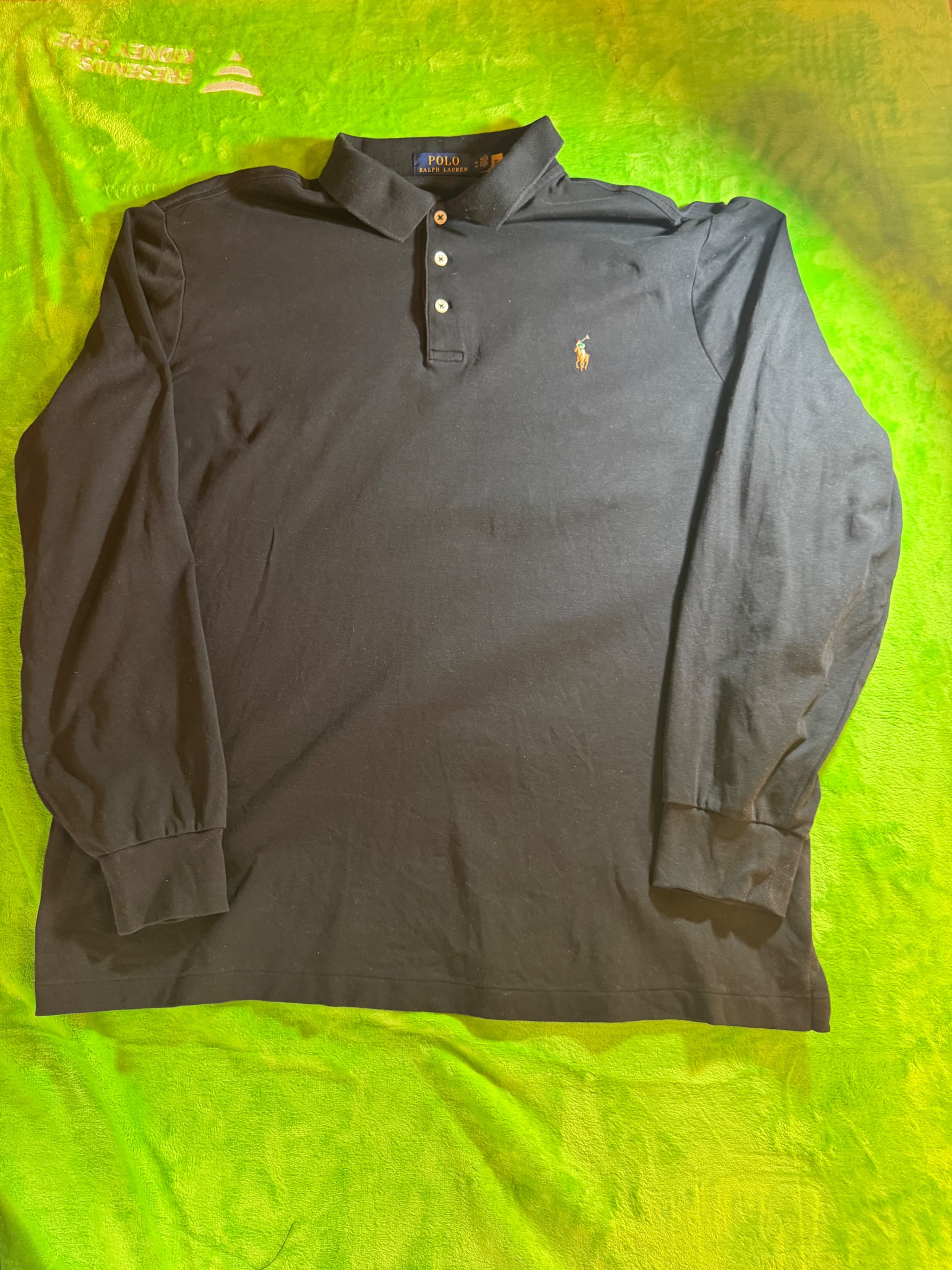 Polo Ralph Lauren Classic Fit Long Sleeve Polo Shirt Mens Sz XL Navy