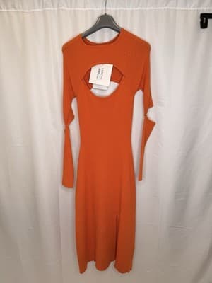 Koche Woman Orange Cotton Dress Size Xl MSRP $1020