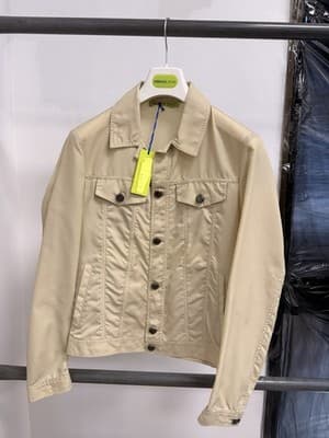 Versace Jeans Beige Jacket Size 46 MSRP $240 Brand New With Tags