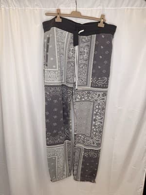 Amiri Men’s Grey Sweatpants Bandana Design NWT Brand New Size XXL