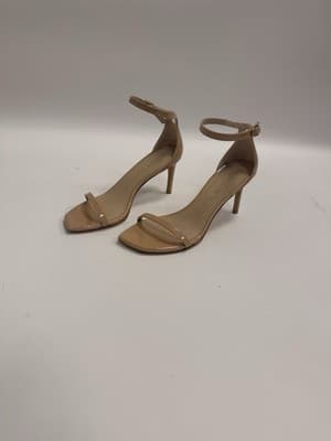 $495 Stuart Weitzman Women Beige Disco Platform Ankle Strap Heel Pumps Shoes 9