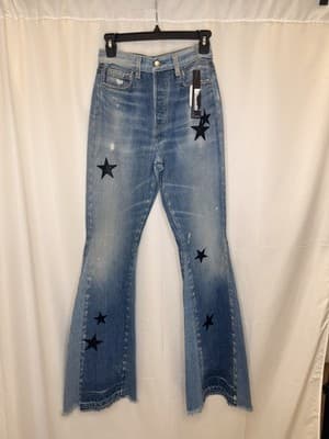 Amiri Jeans Star Print Denim Jeans Dark Blue 24