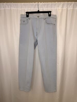 PESERICO MENS LIGHT BLUE COTTON TROUSERS JEANS SIZE 56 MSRP $445