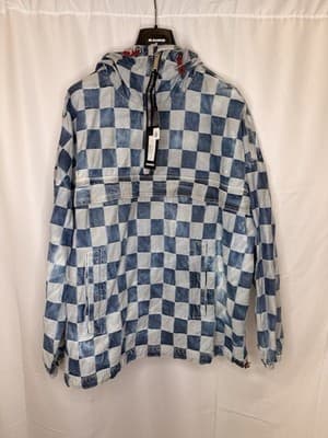 Dsquared2 Men's Checkered Navy Jacket Size Medium Map $1530