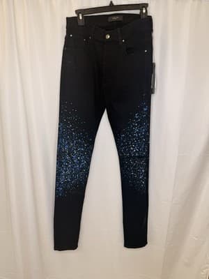 Amiri Crystal Painter Jeans Overdyed Black Size 33