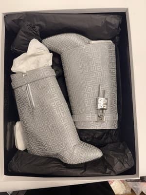 MSRP $5500 BRAND NEW Givenchy Shark Ankle Boot 100% Silk NWT Size 40