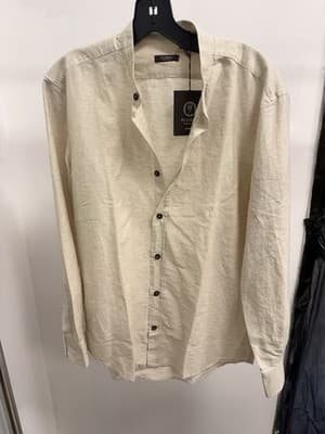 Peserico Men’s Beige Button Down Shirt Size 54 MSRP $419 Brand New With Tags
