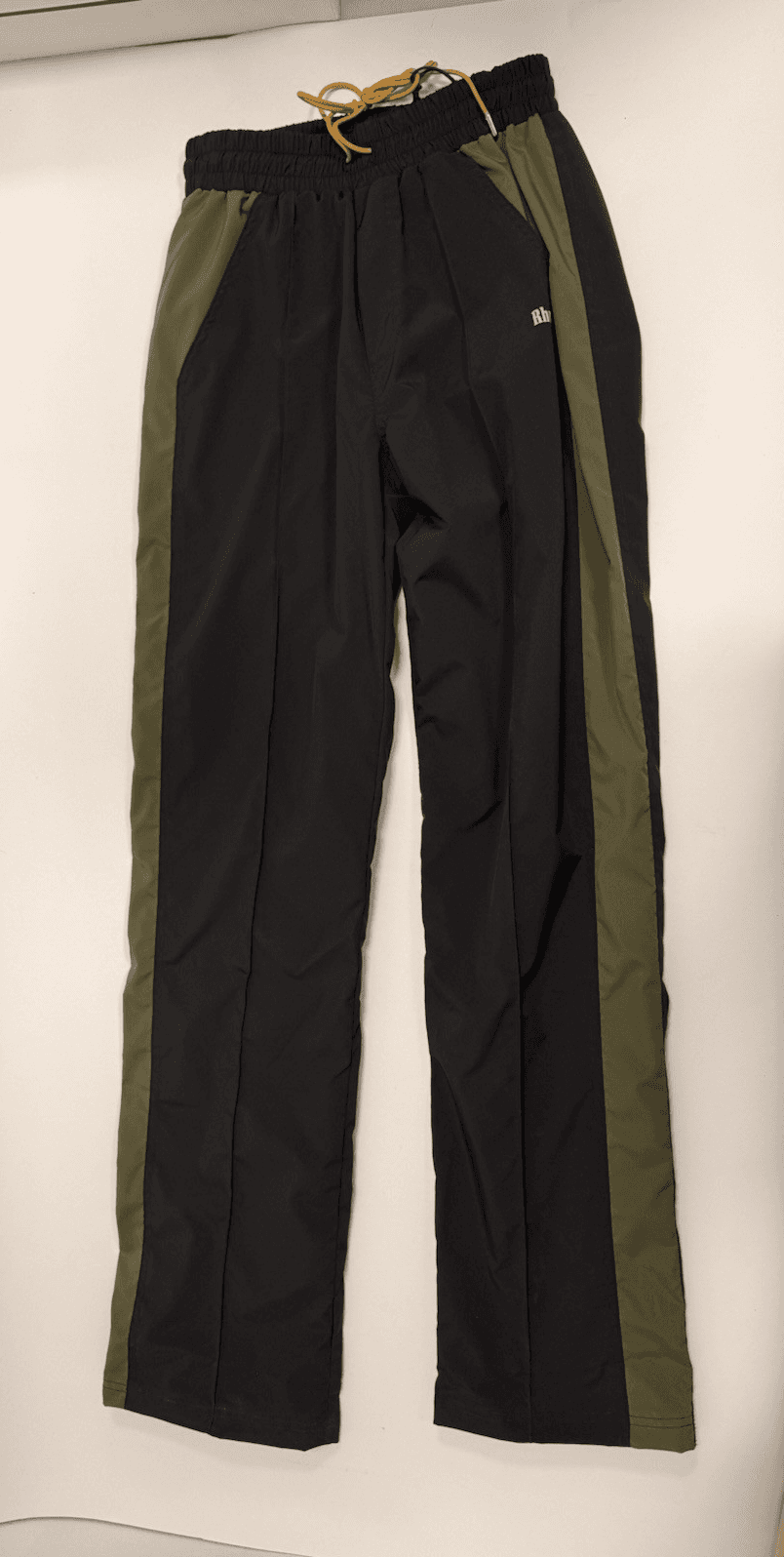 RHUDE Men’s Pants Aerial Track Pants Black/Olive Size XS MSRP $795