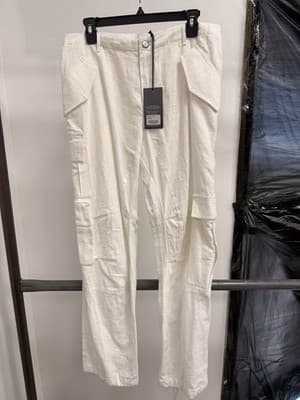 Rhude Men’s White Cargo Pants Linen/Cotton MSRP $795 Size Large