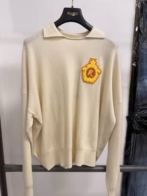 Rhude Cream Collared Sweater Size L MSRP $650