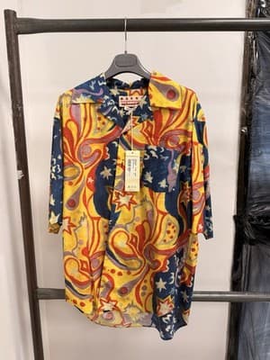 Marni Mens Shirt Multicolor Button Down Size 46 MSRP $795