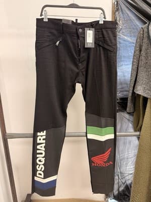Dsquared2 X Honda Black Pants Size 54 MSRP $2445 Brand New