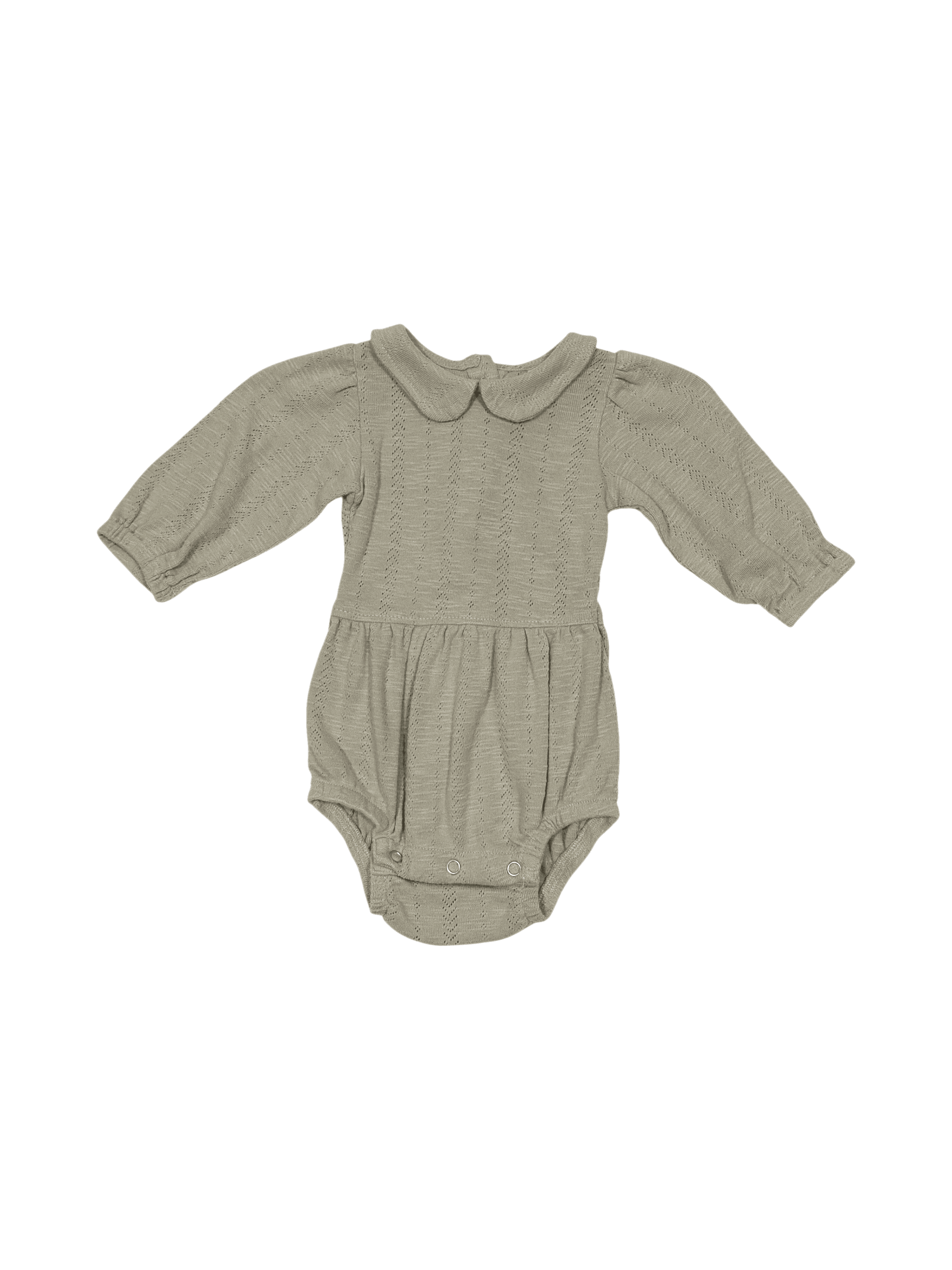 Kate Quinn size 3-6 months girls green long sleeve romper