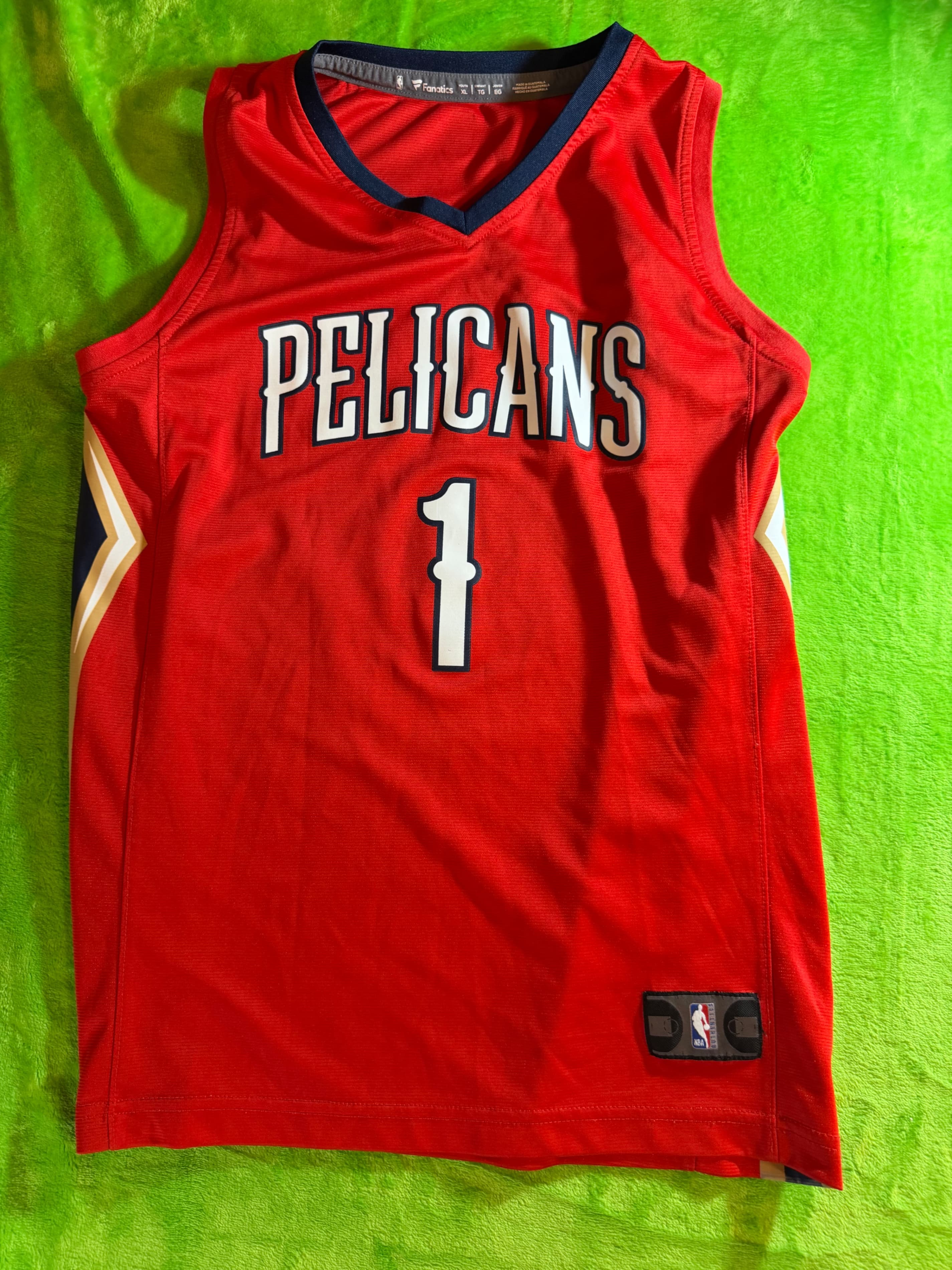 Zion Williamson #1 New Orleans Pelicans Youth XL Red NBA Jersey Fanatics Statement