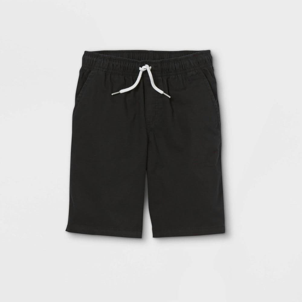 #5493 Large Boys' Playwear 'At the Knee' Pull-On Shorts - Cat & Jack Black - Default