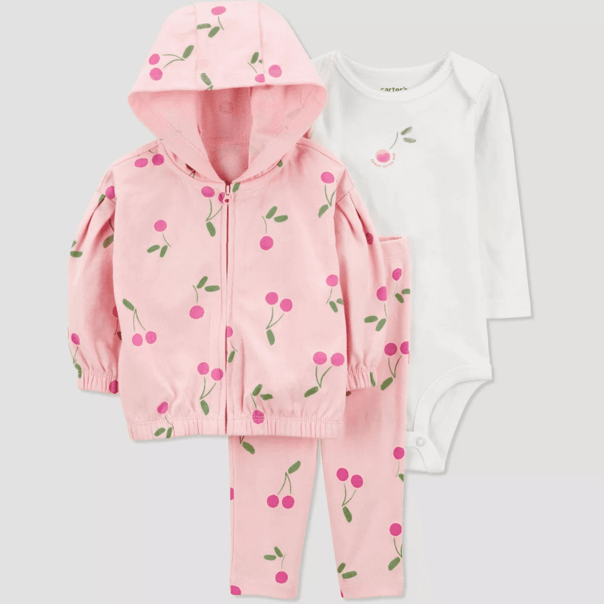 #3596 3M Carter's Just One You Baby Girls' Cherries Top & Bottom Set - Pink - Default