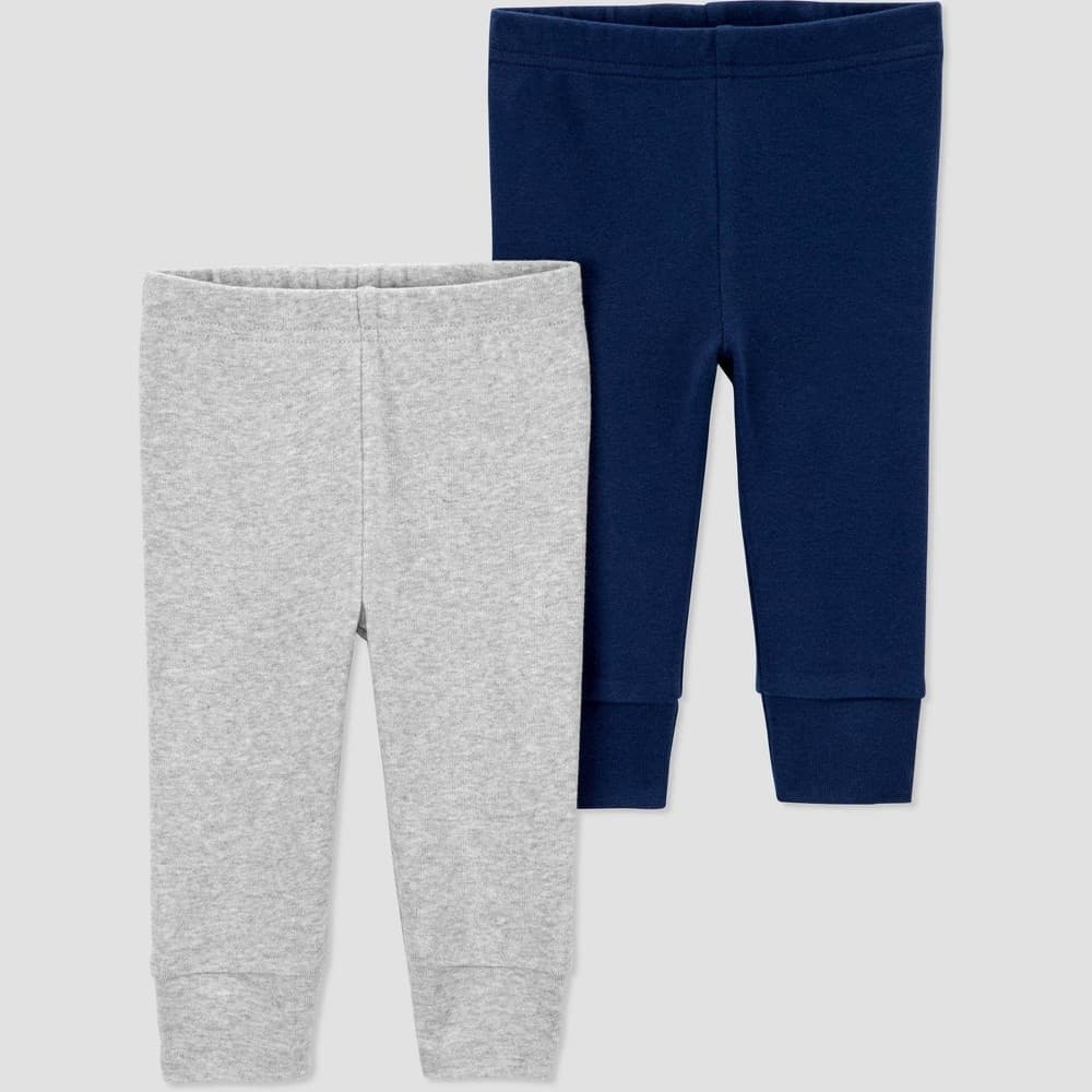 #3466 Newborn Carter's Just One You Baby Boys' 2pk Pants - Navy Blue/Gray - Default