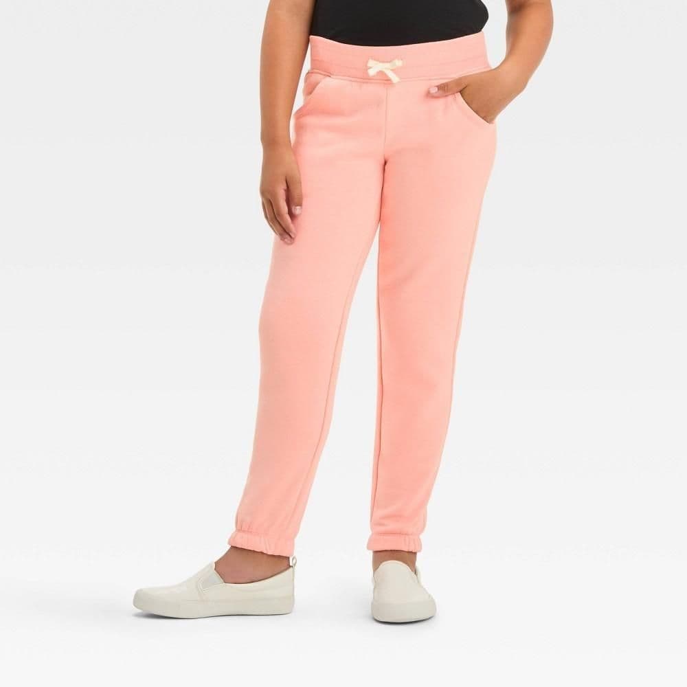 #5004 XS Girls' Fleece Jogger Pants - Cat & Jack Medium Pink - Default