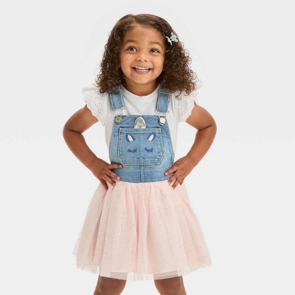 #8969 4T OshKosh B'gosh Toddler Girls' Unicorn Skirtall - Light Pink - Default