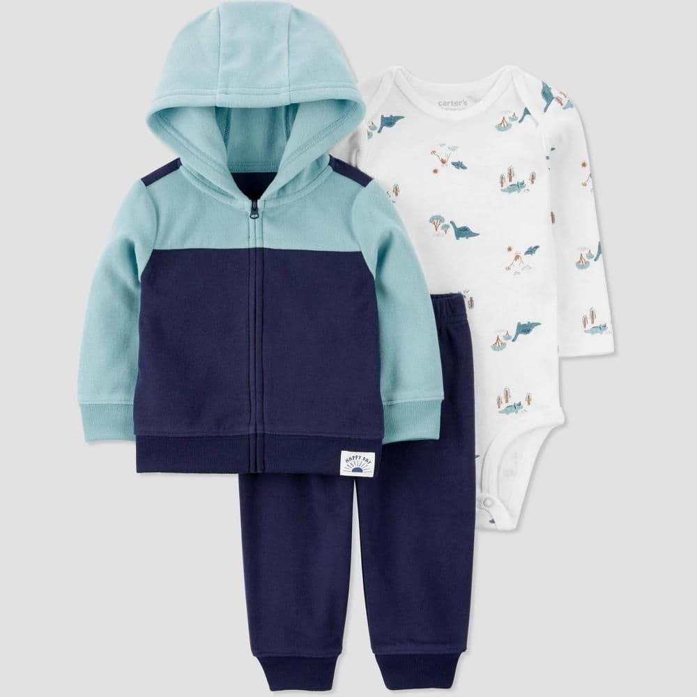 #1023 Newborn Carter's Baby Boys' Colorblock MountainsTop & Bottom Set - Navy Blue - Default