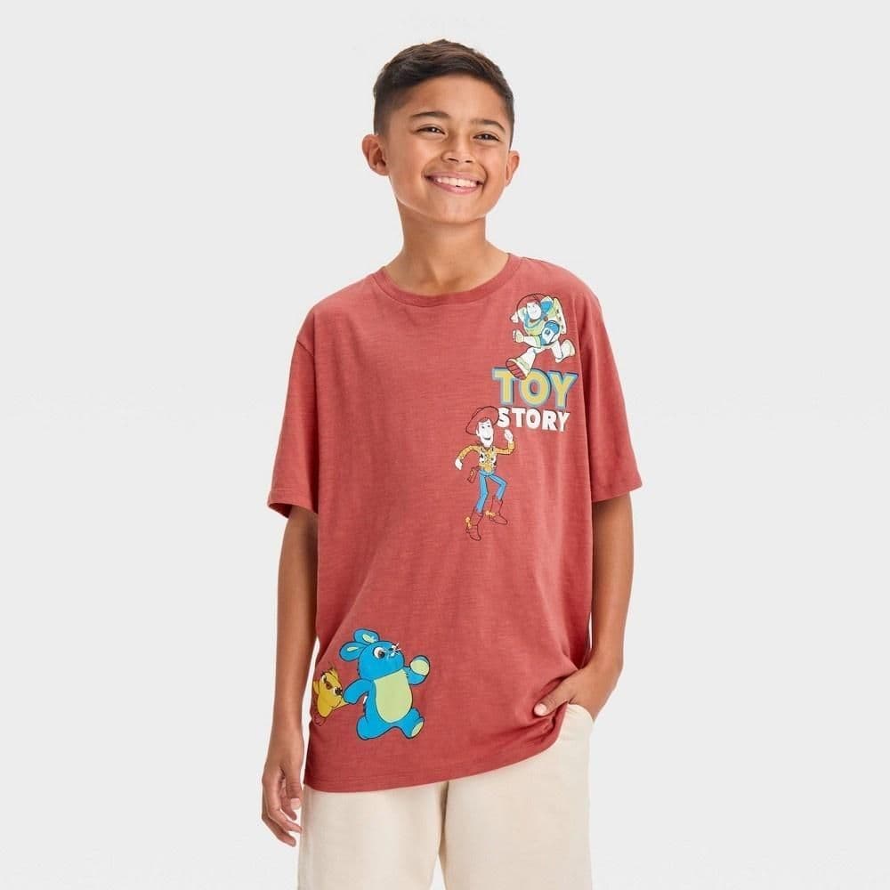 #5465 Large Boys' Disney Toy Story Short Sleeve Graphic T-Shirt - Red - Default